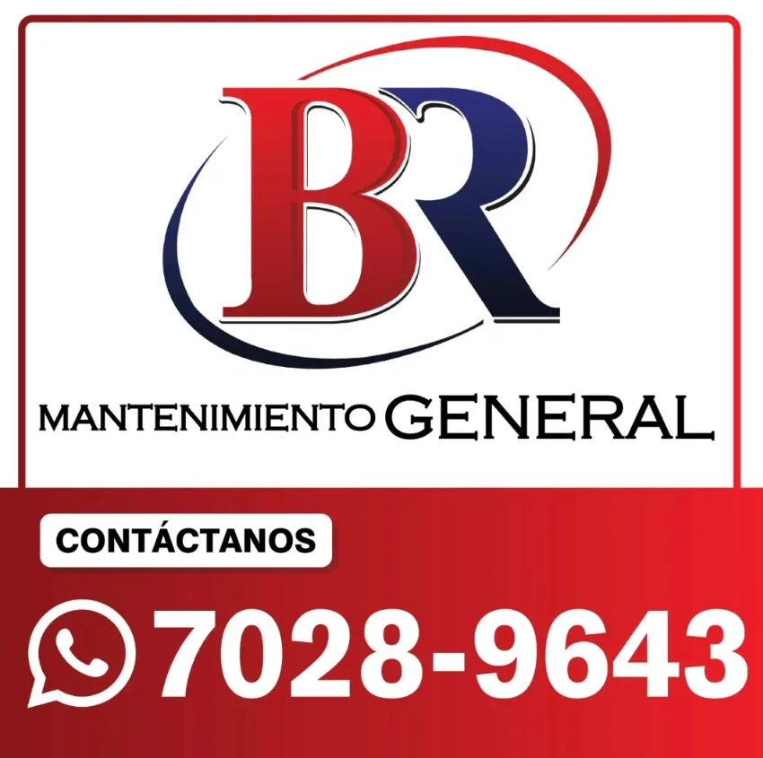 BR Mantenimiento General: logo y contacto por WhatsApp 7028-9643